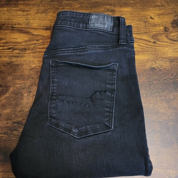 American Eagle Jeans 6 S Next Level Stretch Jegging Hi Rise Black Wash Denim - Picture 3 of 11